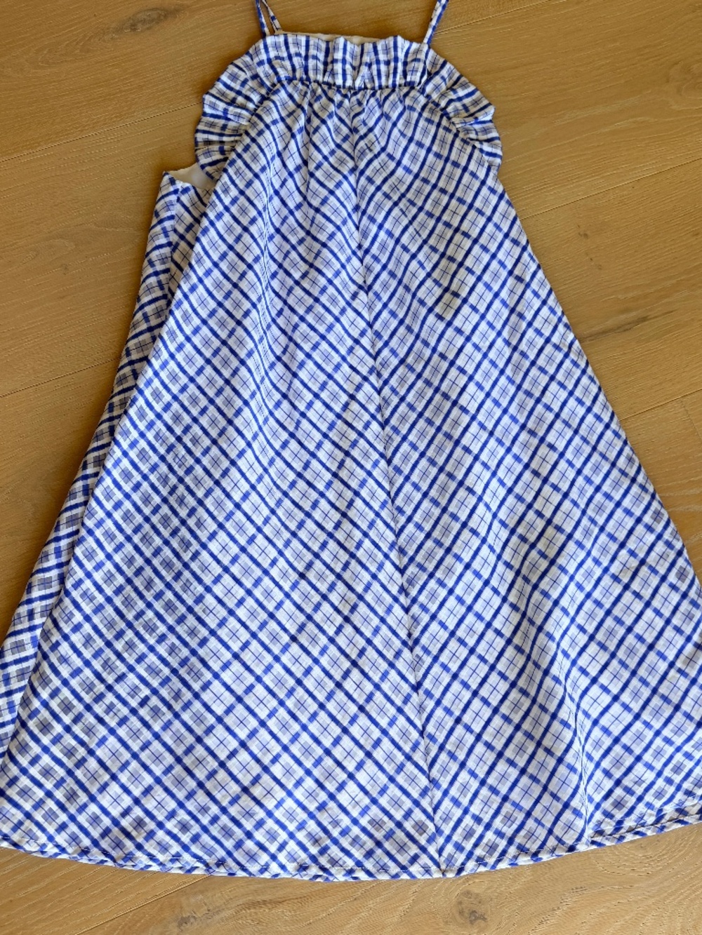 Corey Lynn Calter Blue and White Sheer Overlay Mini Dress Size Small